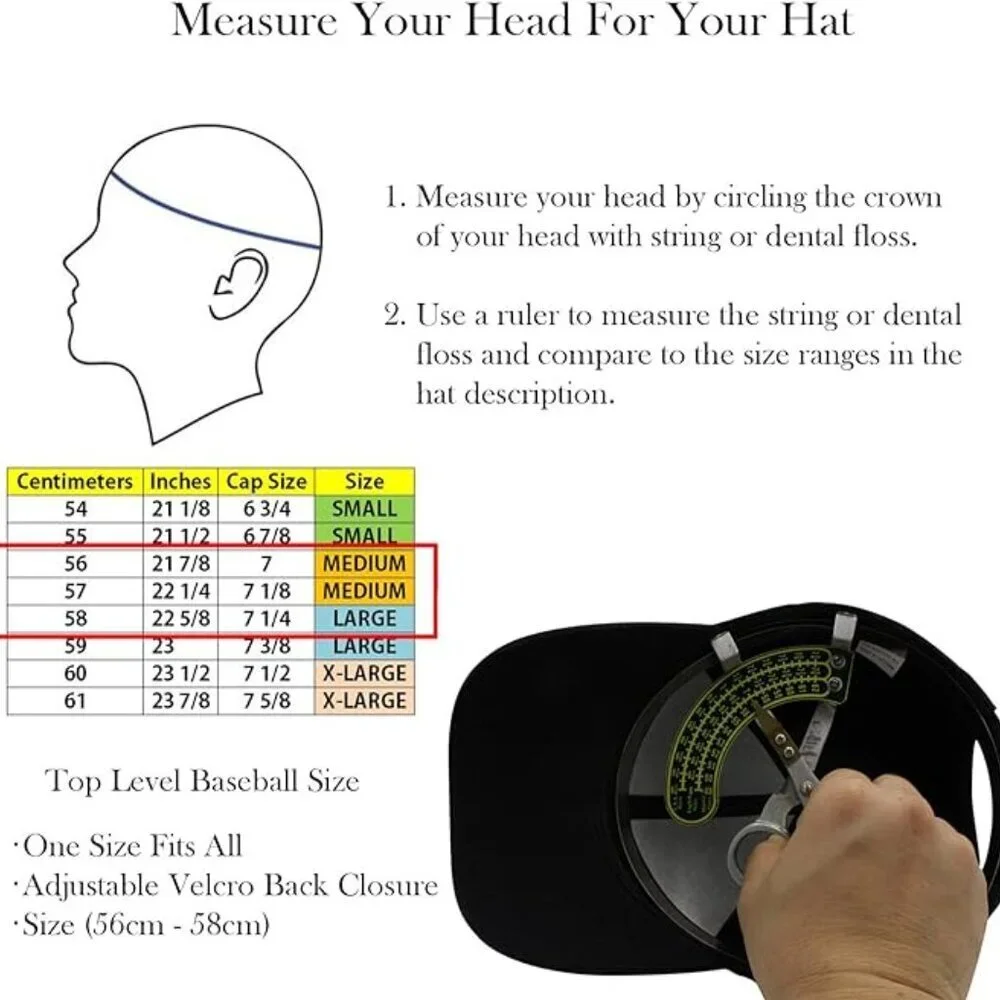 Top Level Baseball Cap Men Women - Classic Adjustable Plain Hat(Black) - Picture 7 of 7